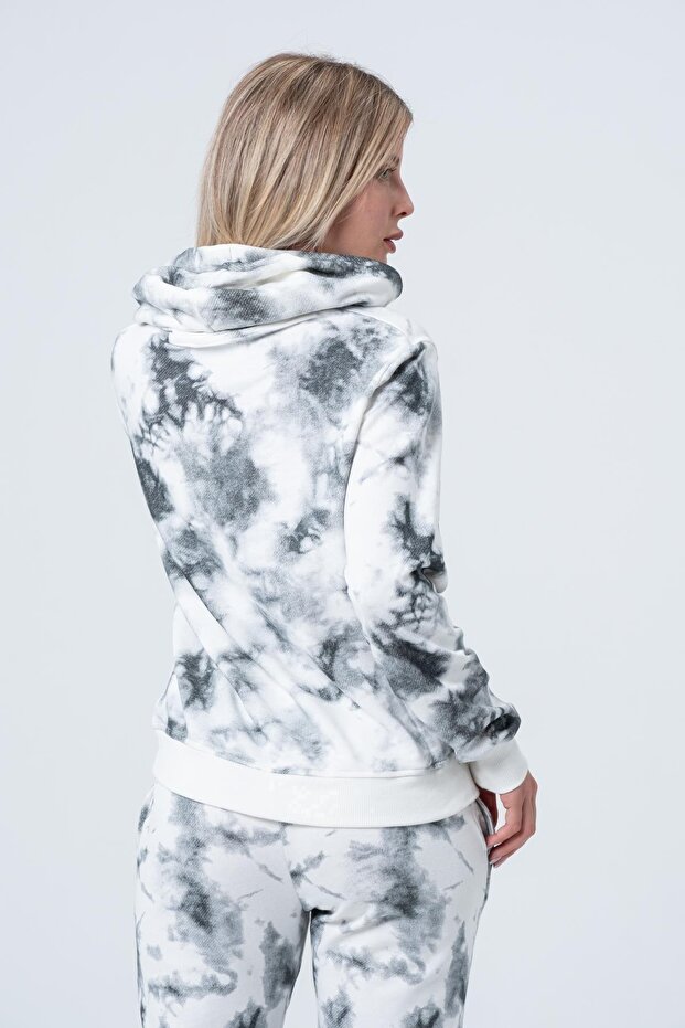 Kadın Batik Kapüşonlu Sweatshirt - 4
