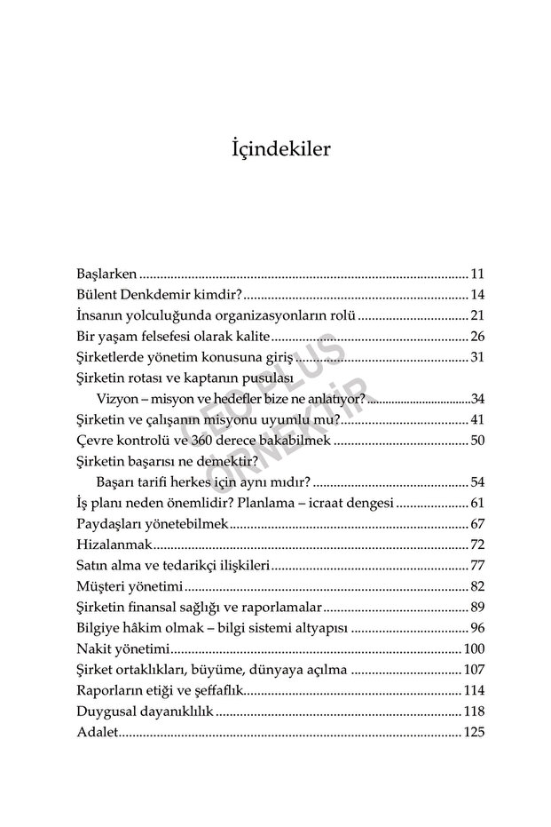 Yönetim Hayata Benzer: Yolda Öğrendiklerim / Bülent Denkdemir / CEO Plus / 9786258026184 - 5