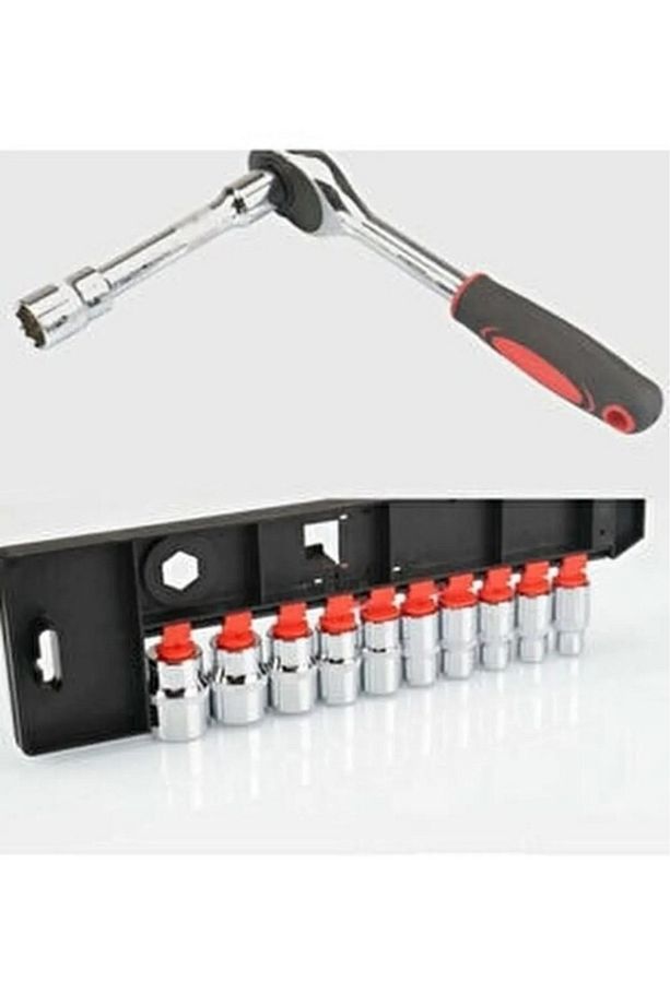 Çok Kullanışlı Pratik 12 Parça 1/4 Lokma Seti Standlı Cırcır Set Kaliteli Lokma Anahtar Takımı - 3