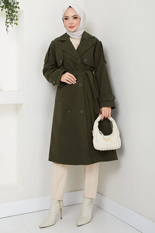 معطف زجاجي مزين بأزرار - 3