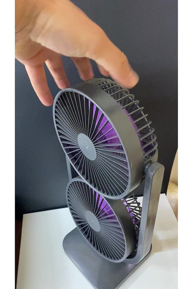 Mini Fan | Taşınabilir Çift Başlıklı Sessiz Vantilatör | Type-C Girişli, 3 Kademel - 8