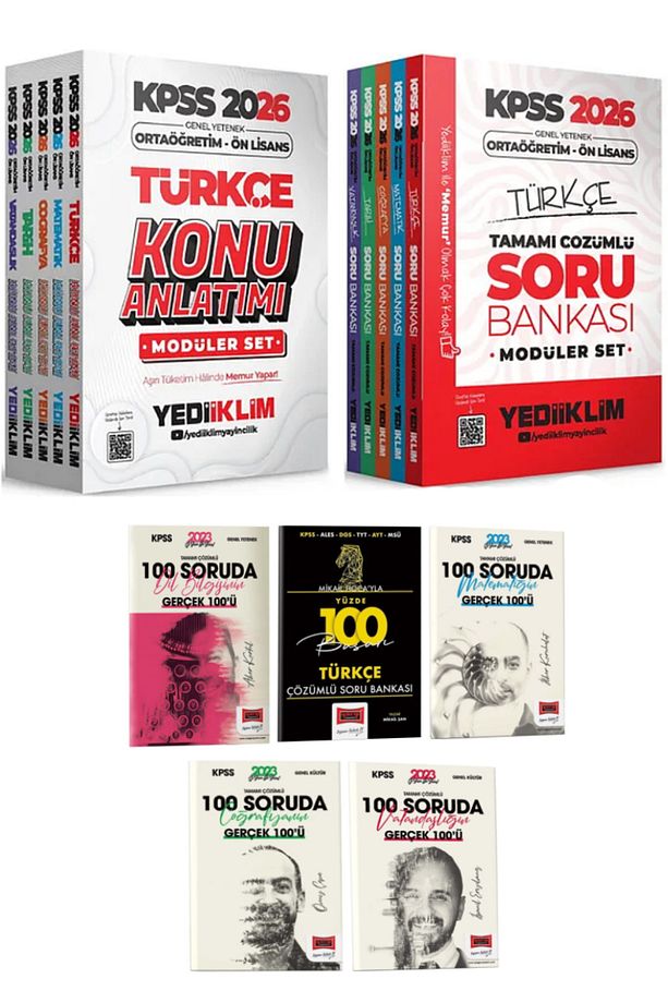Kpss 2026 Ortaöğretim Ön Lisans Konu Anlatımı Soru Bankası Modüler Set 100 Soruda Gerçek 100'ü - 1