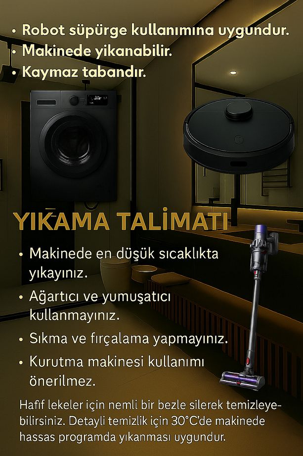 Lunessa Kahve Oval İskandinav Desen Yumuşak Kaymaz Makinede Yıkanabilir 2 li Banyo Paspas Seti - 6