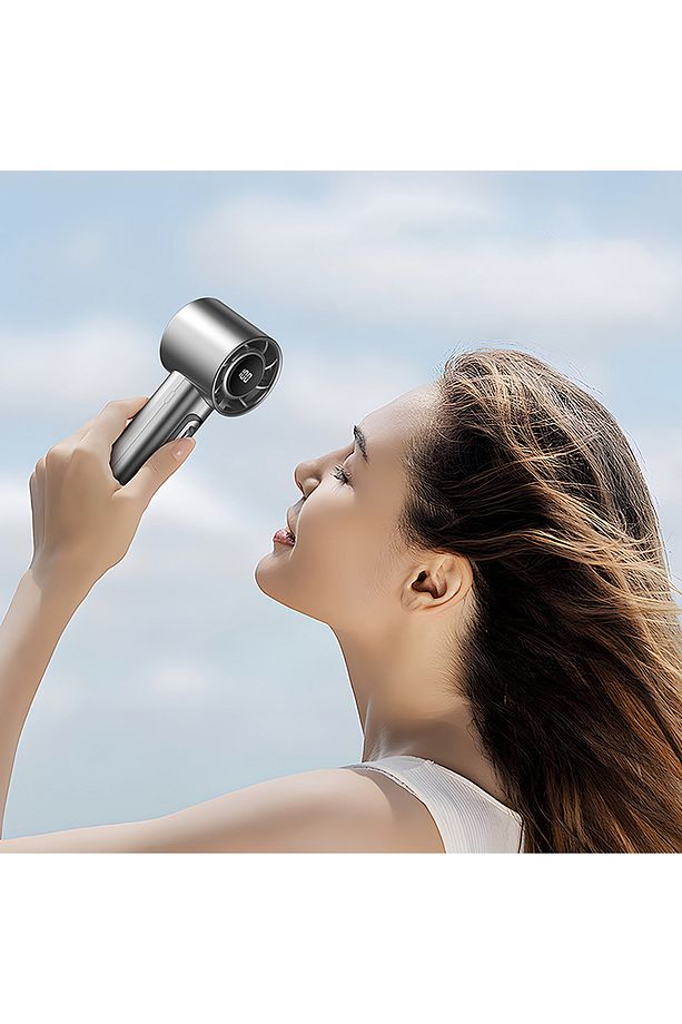 Dijital Göstergeli Taşınabilir Şarjlı El Fanı Vantilatör - LCD Ekran - Turbo Fan Vantilatör - 5
