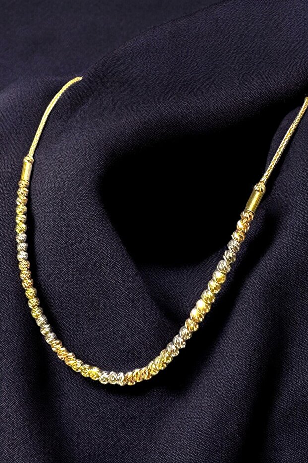 Renkli Dorika Altın Kolye - 3