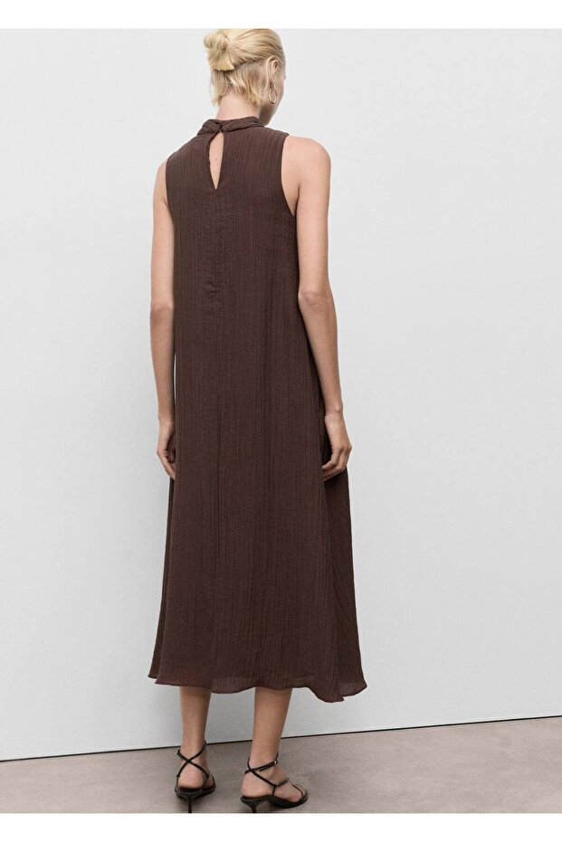 Lyocell halter yaka elbise - 4