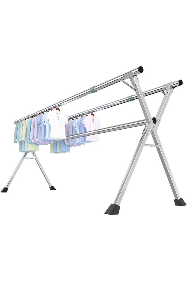 Heavy Duty Stainless Steel Clothes Dryer Rack, Adjustable & Folding Laundry Rack wi