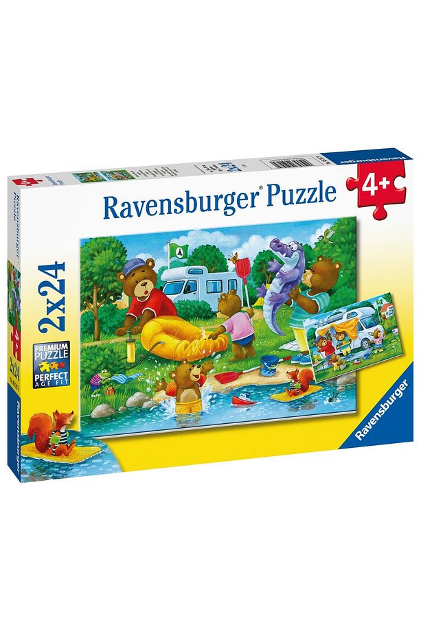 2x24p Puzzle Ayı Ailesi Kampta - 2