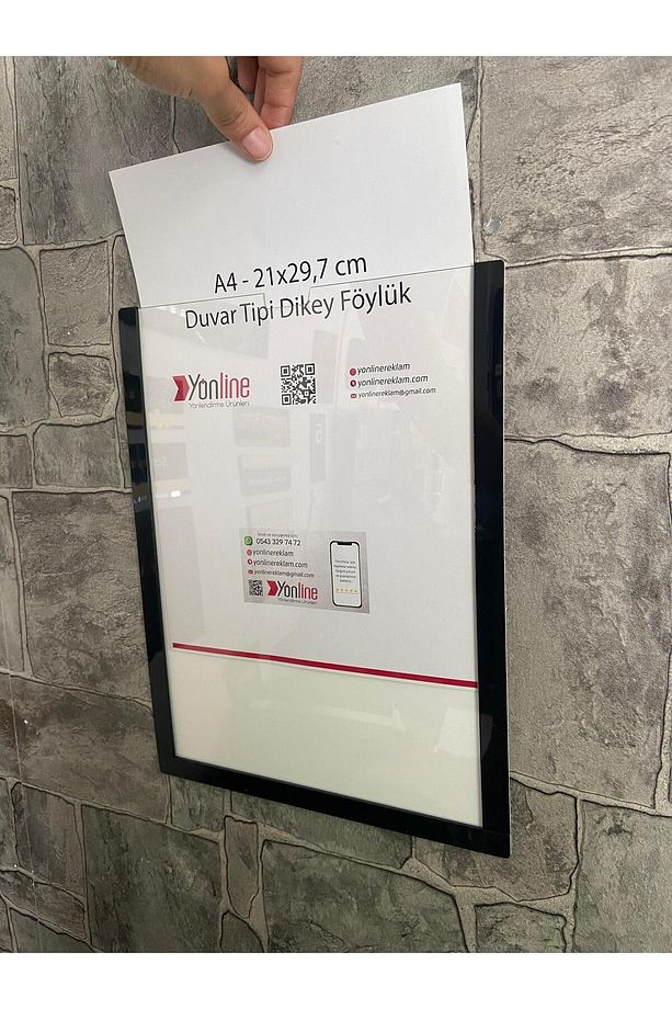 A4 Kolay Değiştirilebilir Duvar Ve Kapı Tipi Pleksi Föylük - 1