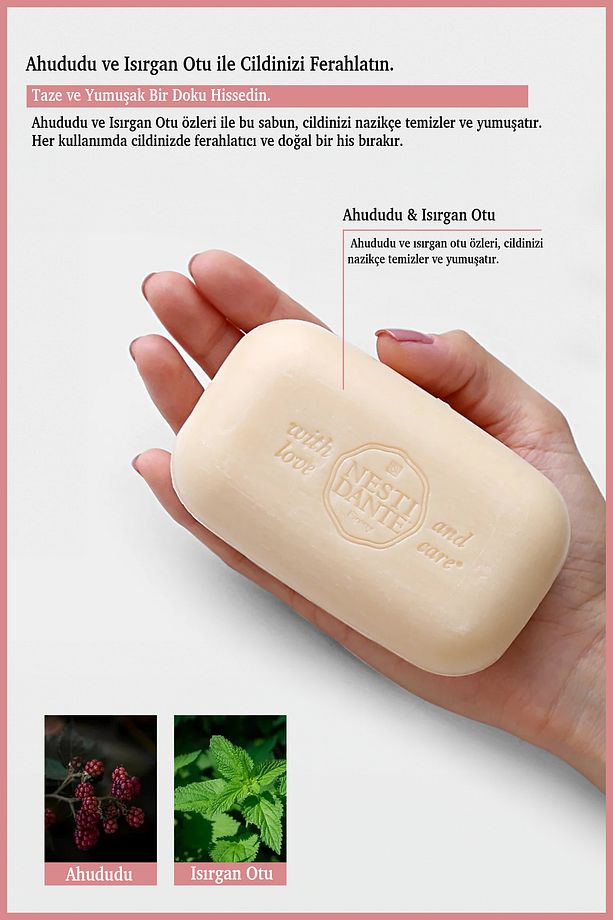 Bio Natura Bush Raspberry & Netttle Katı Sabun 250gr | Yumuşatıcı | Ahududu Ve Isırgan Otu - 4