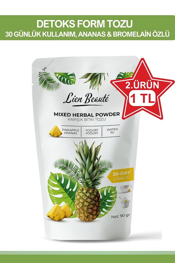 Bromelain Ananas Içeren Detoks Form Çayı Tozu 1 Aylık Kullanım - 1