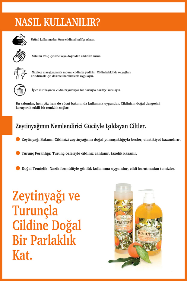 Il Frutteto Olive Oil Tangerine Duş Jeli 300 ml | Turunçgil ve Zeytinyağı Özü | Nemlendirici | Duş J - 5