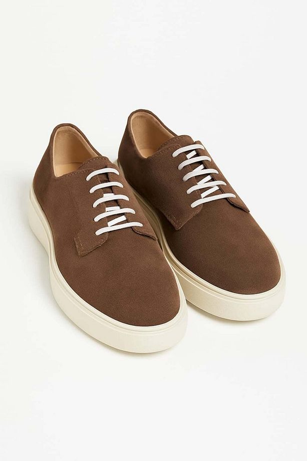 Erkek Vizon Süet Kalın Tabanlı Sneaker Ayakkabı - 2