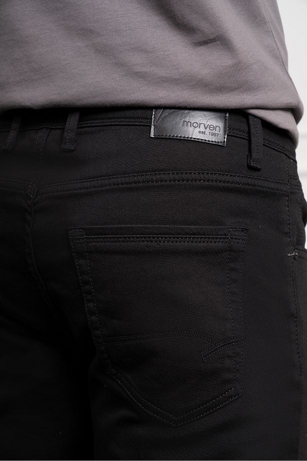 Erkek Siyah Mevsimlik Pamuk 5 Cep Dynamic Fit Jean Pantolon - 4