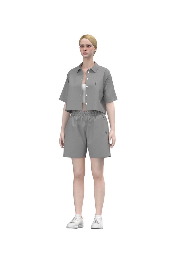 Çizgili Relaxed Fit Dokuma Şort - 7