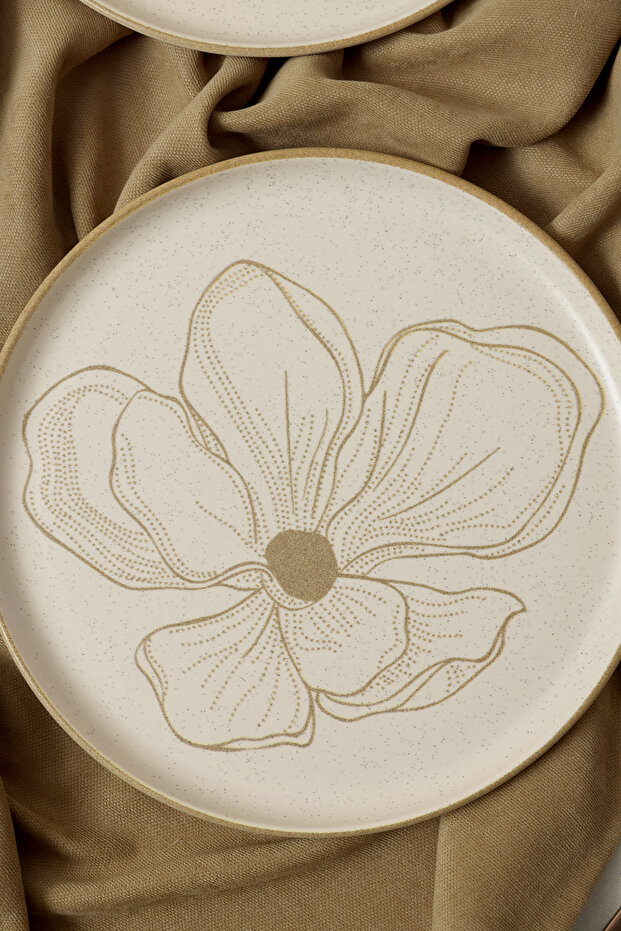 Taupe Bloom Nordıc Pasta Tabağı 22 Cm 6 Adet 22529 - 5