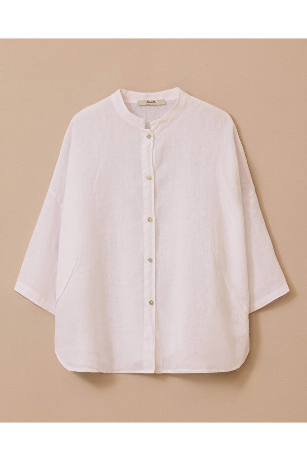 Hakim Yaka Düğmeli Gömlek - 5