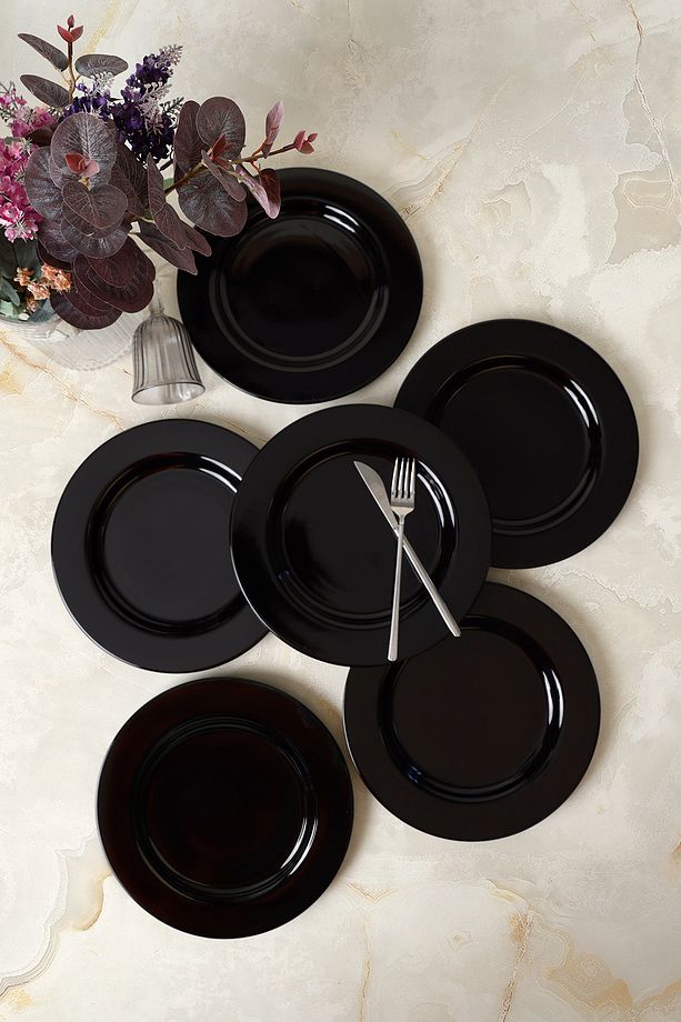 Siyah Servis Tabağı 28 Cm 6 Adet 650 - 4