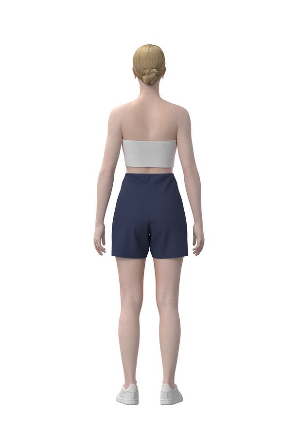 Relaxed Fit Dokuma İndigo Şort - 6
