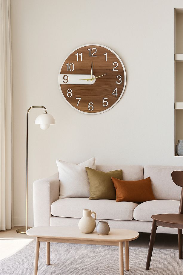 Dekoratif Ahşap Hediyelik Sade Ve Modern Duvar Saati - 1