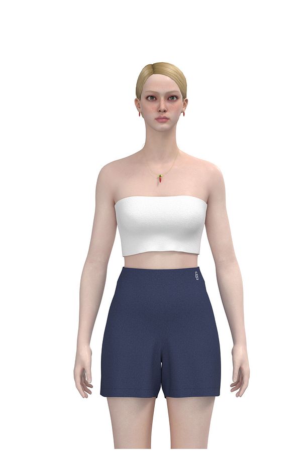 Relaxed Fit Dokuma İndigo Şort - 4