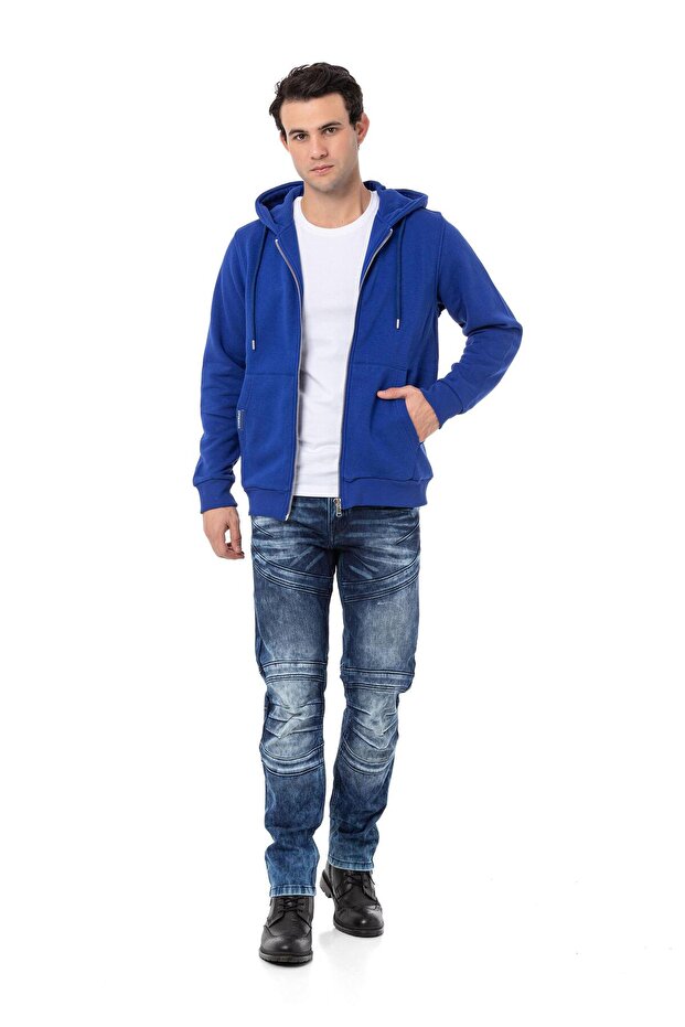 CL556 Erkek Basic Zip Sweatshirt - 5