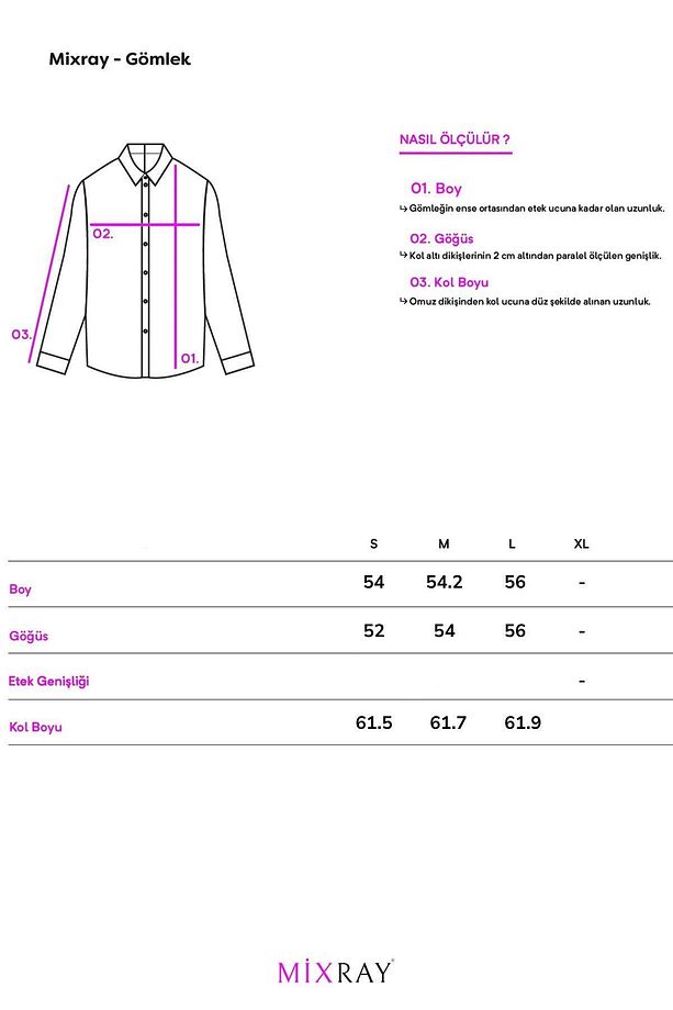 4645 Kadın Önü Pileli Uzun Kol Kısa Basic Fit Gömlek Bebemavi - 6