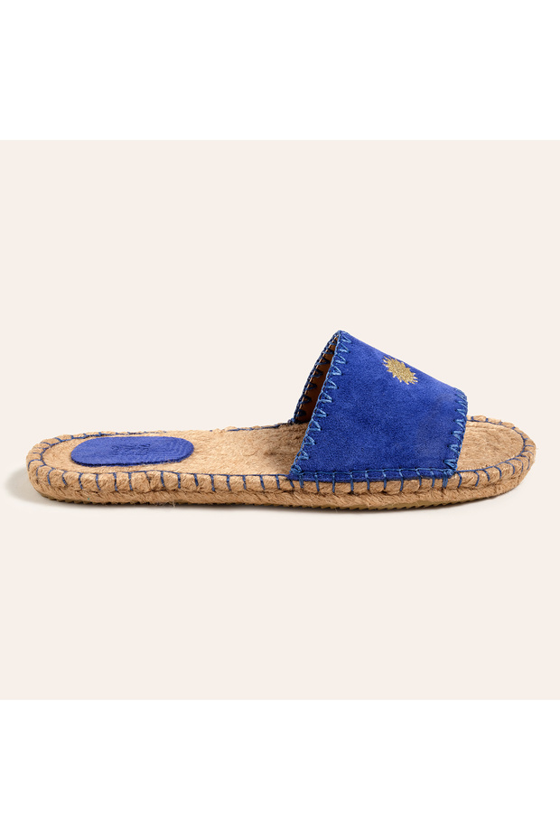 Florya Jute Slippers Blue