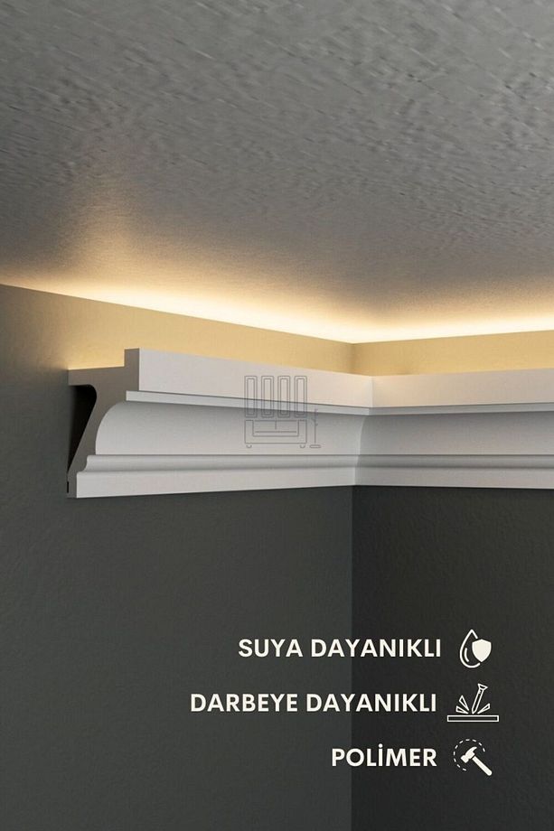 Ledli Kartonpiyer, 10lu Paket 24m Polimer Dayanıklı Boyanabilir Tavan Duvar Aydınlatma, Adeti 240cm - 6
