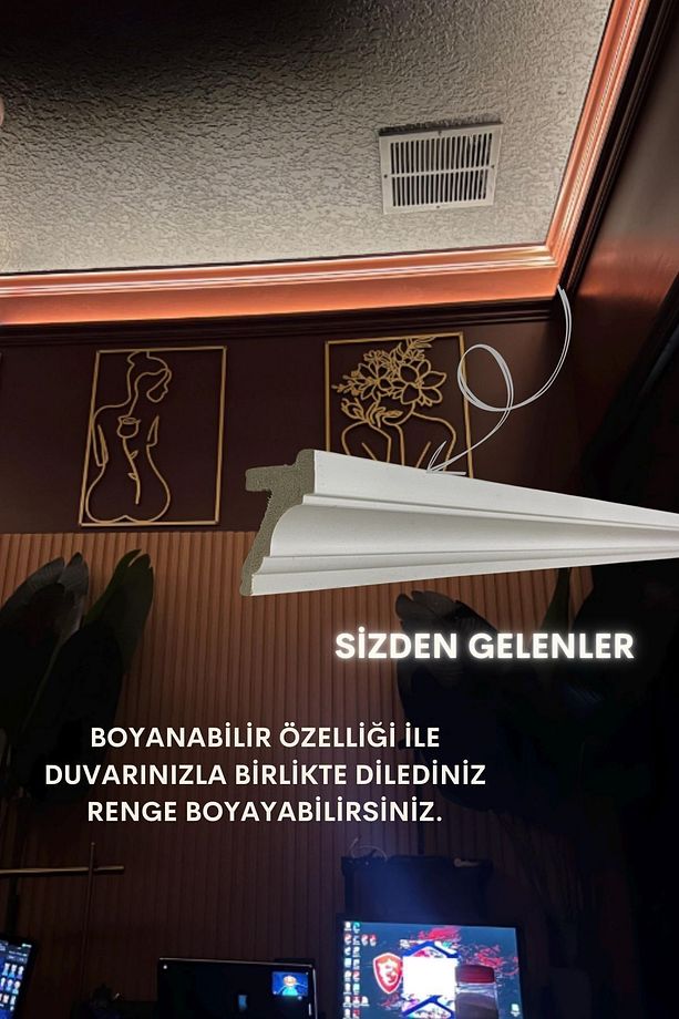 Ledli Kartonpiyer, 10lu Paket 24m Polimer Dayanıklı Boyanabilir Tavan Duvar Aydınlatma, Adeti 240cm - 8
