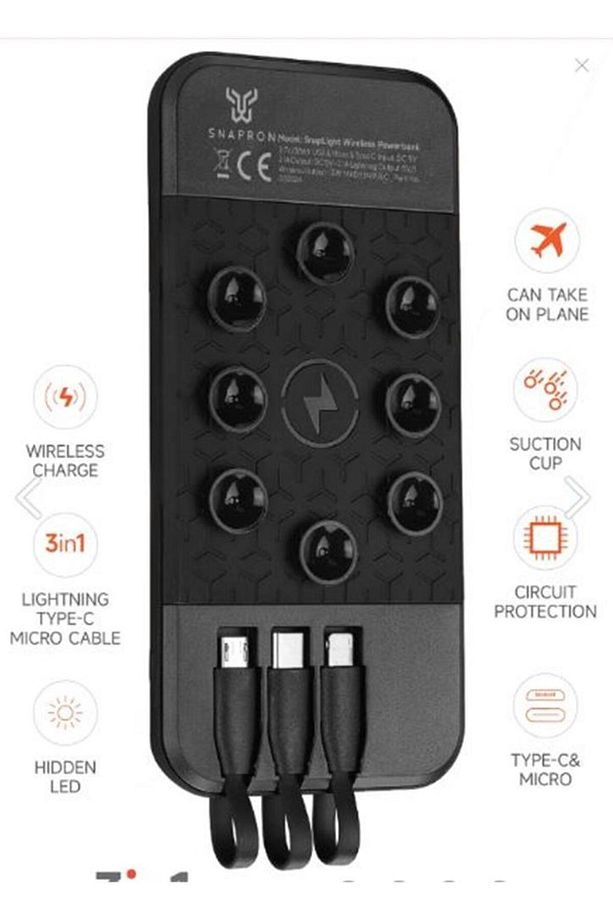 10.000Mah Magsafe 20w PD Hızlı Şarj 1 Type-c Usb Powerbank İphone 11 12 13 14 15 16 Uyumlu SNP-3004 - 1