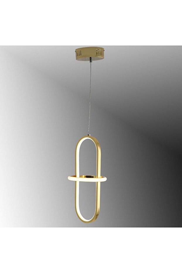 TT006-1-SR-BYR TT Aydınlatma BEYAZ IŞIK LED Minyon Modeli Tekli Sarı Kaplama Led Avize - 3