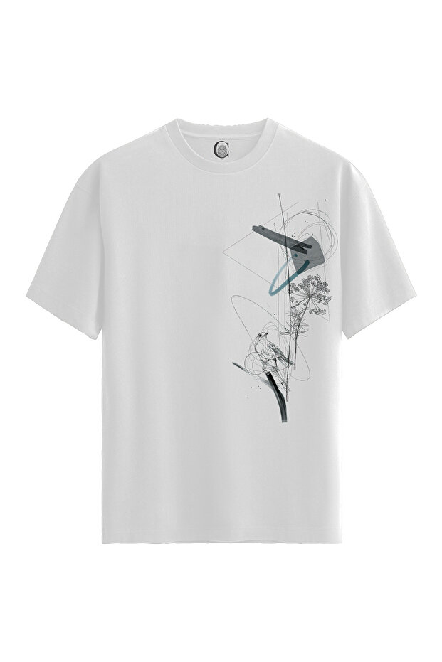 Men/Unisex White 100% Cotton Relaxed Fit Crew Neck Drift Custom Printed T-Shirt
