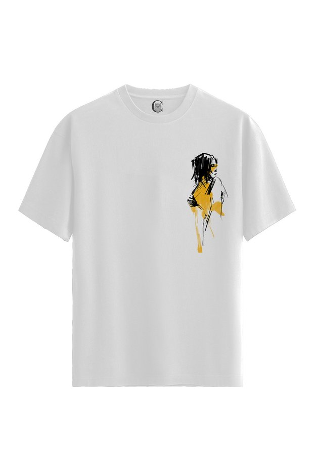 Women/Unisex White 100% Cotton Relaxed Fit Crew Neck Solitude Custom Printed T-Shirt