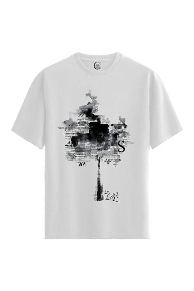 Men'S/Unisex White 100% Cotton Relaxed Fit Crew Neck Wander Custom Printed T-Shirt
