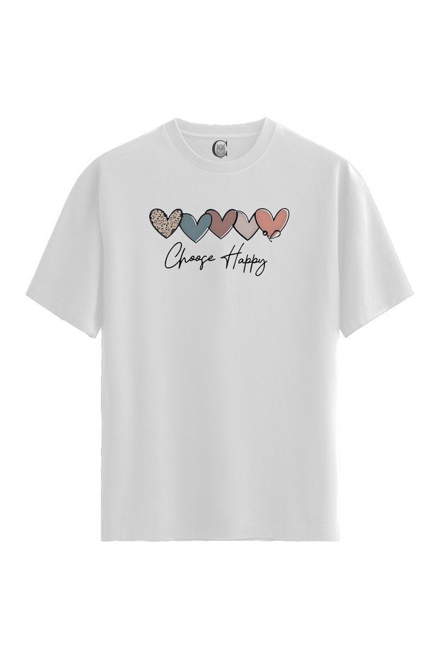 Women/Unisex White 100% Cotton Relaxed Fit Crew Neck Glare Custom Printed T-Shirt