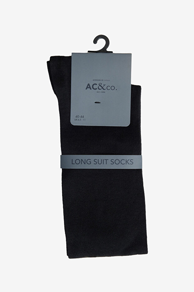 Men's Black Knee High Stretchy Socks
