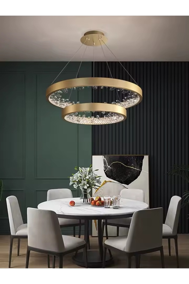 Modern two-ring chandelier - 1