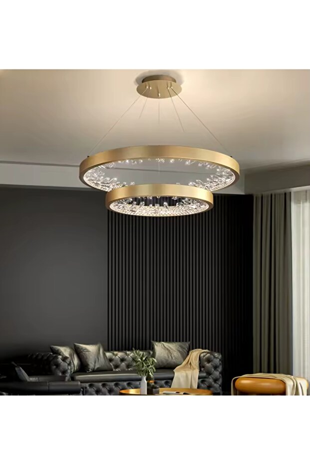 Modern two-ring chandelier - 2