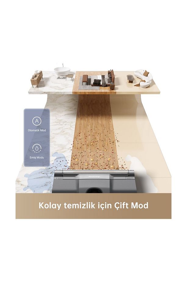 DRMZ En Güçlü 200W H12 Core Islak+Kuru Süpürge Hafif ve Akıllı Süpürge+Paspas,LED EKRAN,900 ML - 5
