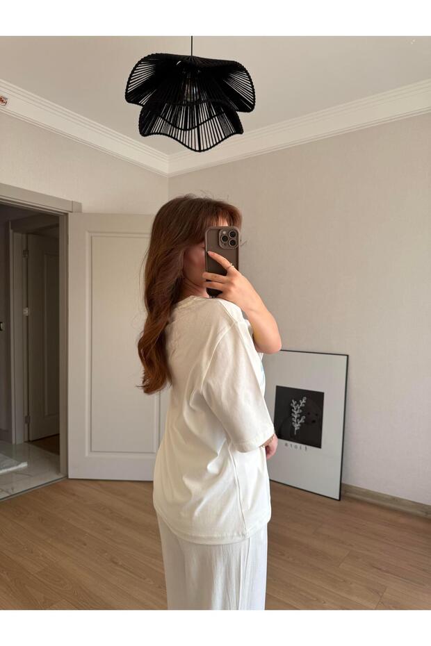 BEYAZ LEMONADE BASKILI TİŞÖRT - 5