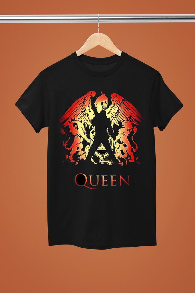 Queen Printed Cotton Short Sleeve Regular Fit Rock Tshirt