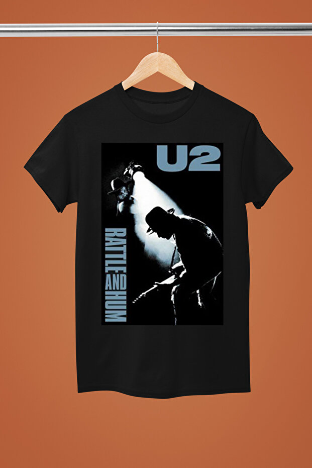 TRIUC ROCK U2 IMPRIMAT BUMBAC CU MANE SCURTĂ REGULARĂ - 1