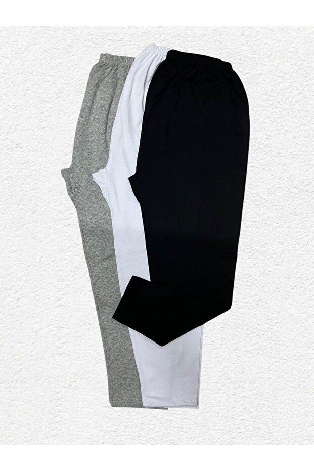 3 Pieces Women's Summer Leggings Gray Black White