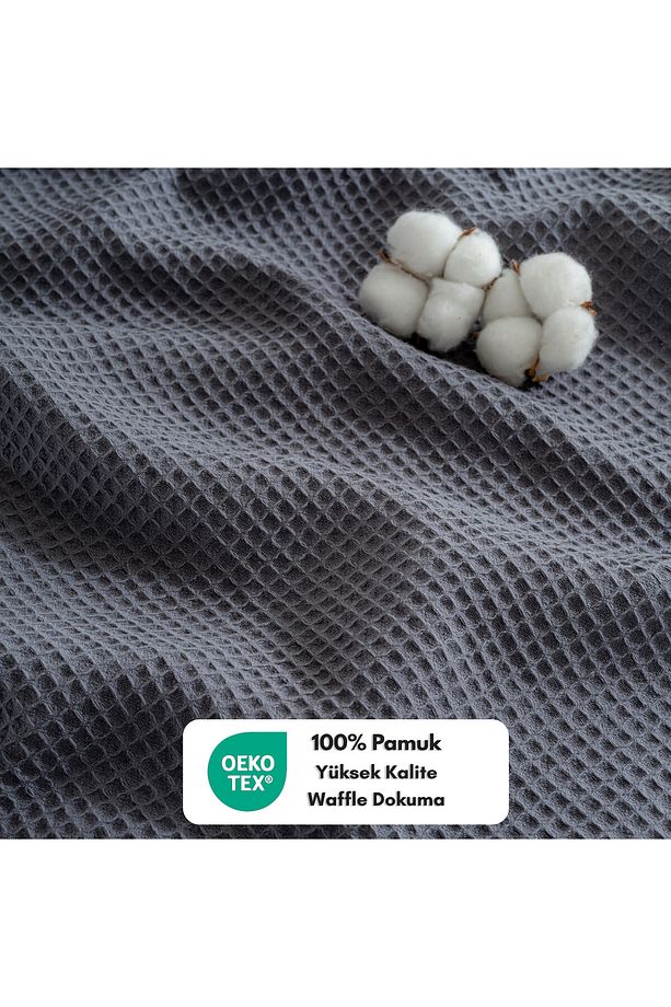 Pike Yatak Örtüsü Tek Kişilik Waffle - %100 Pamuk Hafif 4 Mevsim Havadar Yüksek Kaliteli Pikeler - 6