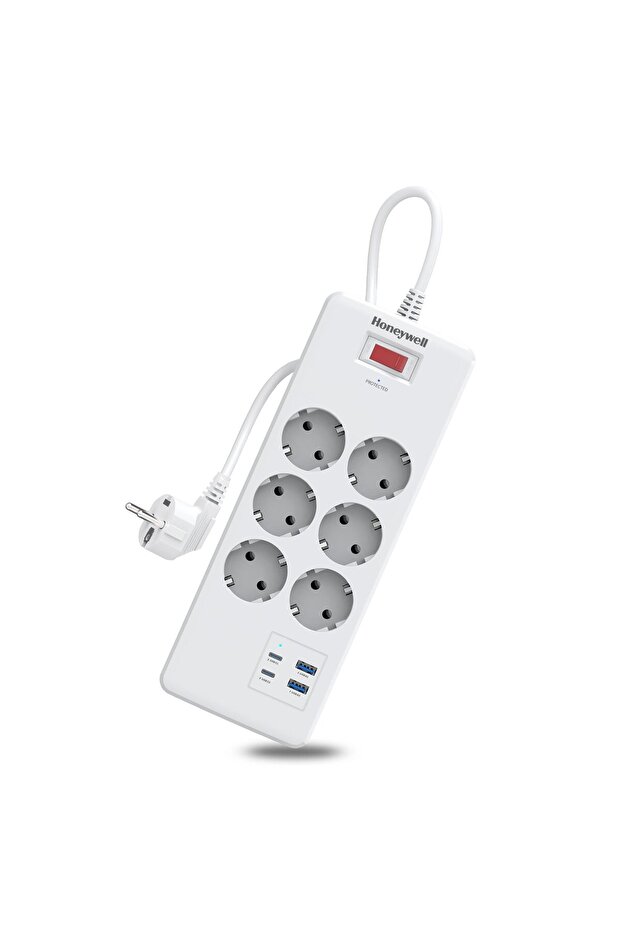 6 مقابس محمية بالتيار - 2xType-C 2xUSB-A HC 000047