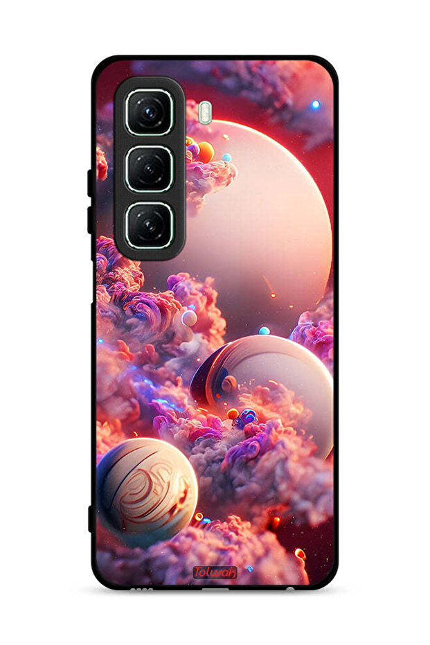 غطاء حماية لهاتف Infinix Hot 50 5G بطبعة غيوم وفن تجريدي