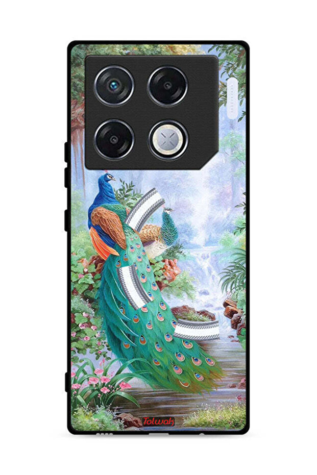 غطاء حماية لهاتف Infinix GT 20 Pro 5G بنقشة الطاووس