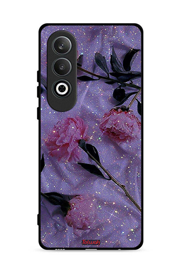 غطاء حماية لهاتف Oppo K12 Plus 5G بنقشة ورود لامعة
