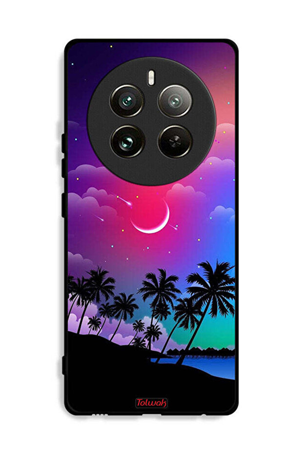 غطاء حماية لهاتف Realme 12 Pro Plus 5G برسومات قمر في الليل